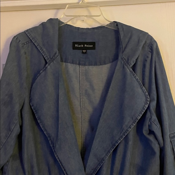 Black Rainn Women's Denim Blue Utility Jacket - Picture 3 of 4